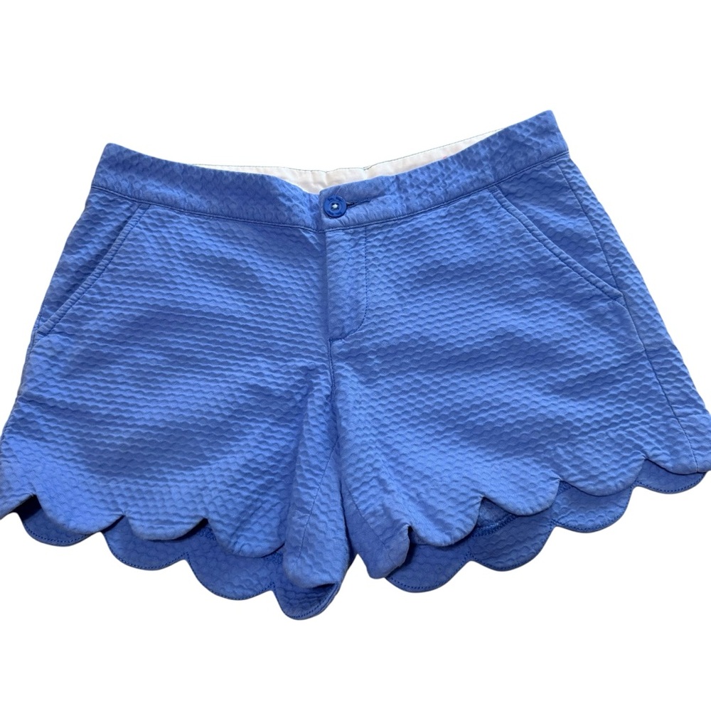 Lilly Pulitzer The Buttercup Short Size 0 Periwinkle Scallop Edge 4 Inch Inseam